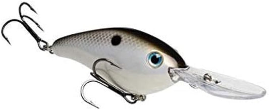 Strike King Red Eyed Shad Tungsten 8XD 10XD Deep Diving Crankbaits 2 oz Black Large 3D Red Eyes VMC Vanadium Cone Cut Hooks Bass Fishing Hooks 1 Piece