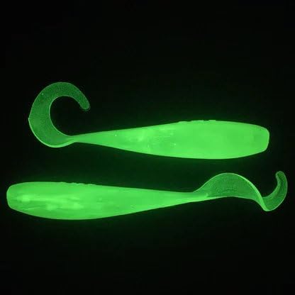 A.M. Fishing Curly Tail Jerkshad 4 Inch Soft Baits Garlic Infused,– 8 Pack – Saltwater & Freshwater Fishing Lures for Bass, Redfish, Snook, and Trout