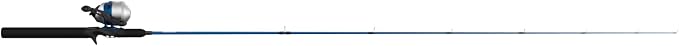 Zebco Salt Fisher 33 Spincast Reel and Fishing Rod Combo, 6-Foot 6-Inch 2-Piece Medium-Heavy Power, Moderate-Fast Action Fiberglass Rod, Interchangeable Retrieve, 12-Pound Line, Blue/Silver