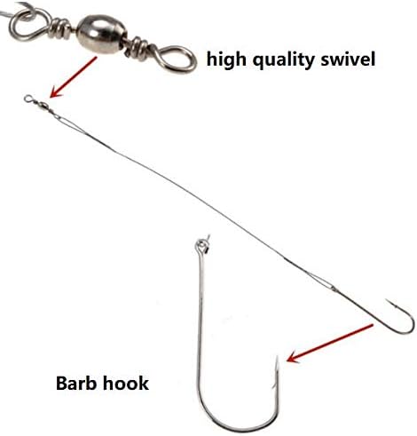 20pcs/Pack Fishing Hook Rigs Nylon-Coated Fishing Line Leader with Stainless Steel Fishing Hook