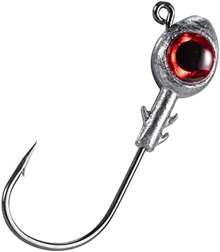 Dr.Fish 10 Pack Fishing Eyes Jigs 3D Eyes Trout Heads Bass Hook Saltwater Swimbait Jig Heads Freshwater Walleye Redfish Striper 1/2oz 3/8oz 1/4oz 3/16oz