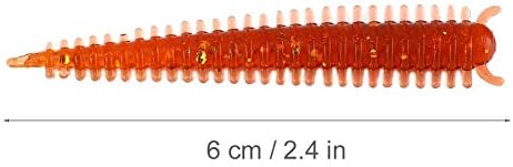 Zerone 10pcs Soft Bait, Fishy Smell Soft Freshwater Elastic Fishing Lure Sand Silk Maggot Lures for Bass Trout and Panfish in Freshwater