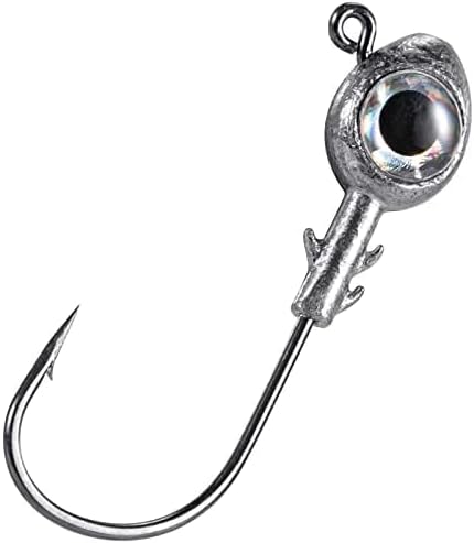 Dr.Fish 10 Pack Fishing Eyes Jigs 3D Eyes Trout Heads Bass Hook Saltwater Swimbait Jig Heads Freshwater Walleye Redfish Striper 1/2oz 3/8oz 1/4oz 3/16oz