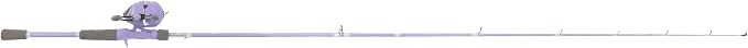 Profishiency Stream Queen Spincast Fishing Combo, 6'0" Medium IM7 Graphite Rod, Spincast Reel, Pre-Spooled Line, Lavender Finish