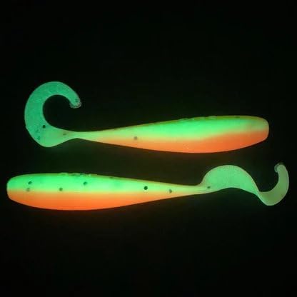 A.M. Fishing Curly Tail Jerkshad 3 Inch Soft Baits Garlic Infused,– 12 Pack – Saltwater & Freshwater Fishing Lures for Bass, Redfish, Snook, and Trout