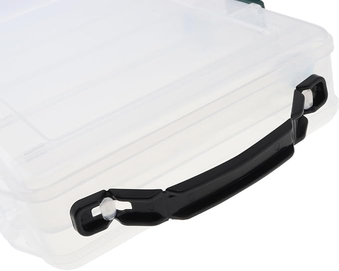 Double Sided Fishing Lures Box, Transparent Visible Fishing Lure Bait, Squid Jig Hooks Plastic Fishing Tackle Storage Case Container (10 Grids 20x16x5cm)