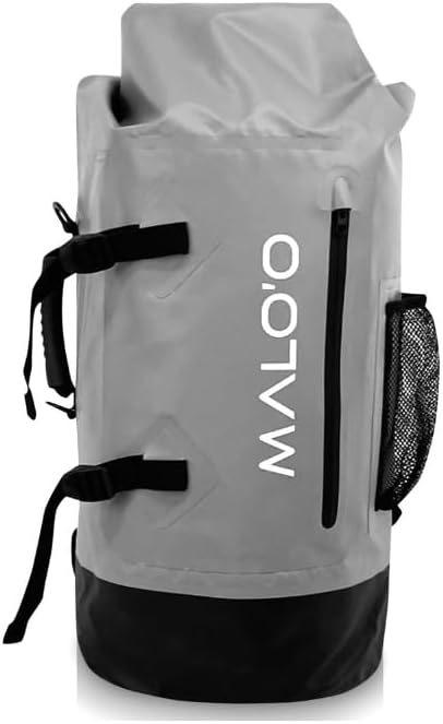 Malo’o 45L Waterproof Dry Bag Backpack – Heavy Duty Roll Top Fishing & Beach Backpack, IPX6 Water Resistant Gear Bag for Kayaking, Camping, Surf, Travel & Outdoor Adventure