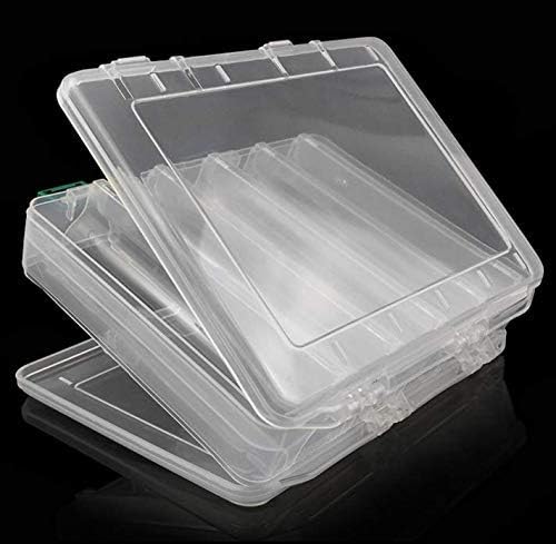 Double-Sided Fishing Lure Hook Tackle Box Visible Hard Plastic Clear Fishing Lure Bait Squid Jig Minnows Hooks Accessory Storage Case Container (Clear-10 Slots)