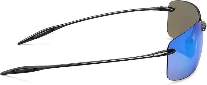JULI Sports Sunglasses for Men Women Tr90 Rimless Frame for Running Fishing Golf Surf Driving MJ8009
