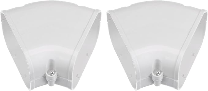 PATIKIL 4" PVC Decorative Line Cover, 2 Pack 45°Elbow Tubing Parts Accessories for Air Conditioner Central AC Heat Pump, White