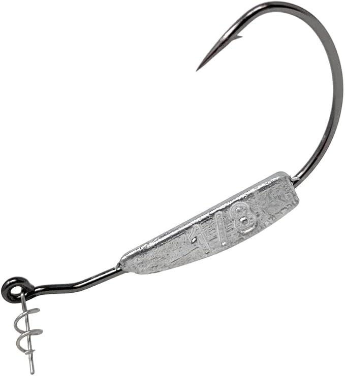 Reaction Tackle Weighted Swimbait Hooks for Bass Fishing - Weedless Fishing Hooks with Twist Lock for Freshwater and Saltwater (10-Pack)
