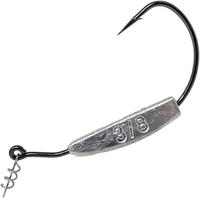Reaction Tackle Weighted Swimbait Hooks for Bass Fishing - Weedless Fishing Hooks with Twist Lock for Freshwater and Saltwater (10-Pack)
