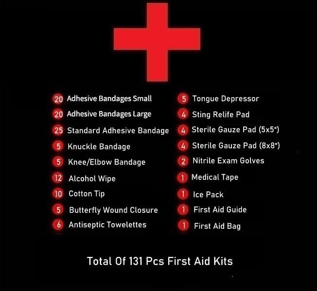 Galaxy 131 Pcs First Aid Kits Small All Purpose for Survival Emergency Trauma Military Tactical Medical School Office Home Hunting Camping Hiking Traveling Fishing Driving..IFAK EMT Bag