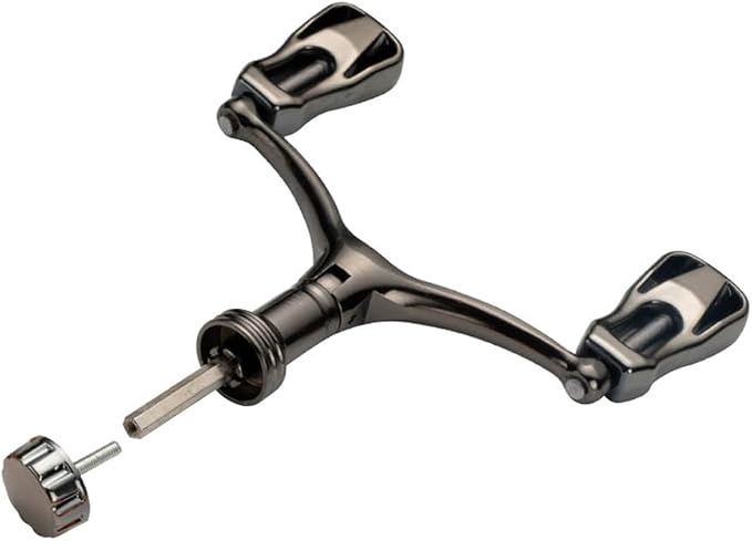 Aluminum Alloy Fishing Reel Double Rocker Arm Handle Grip, CNC High Strength Baitcasting Trolling Reel Rocker, Crank w/Hollow Grip For 1000-5000 Spinning Reel