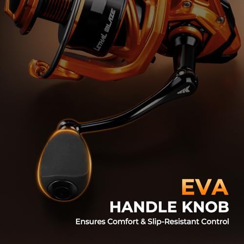 KastKing Lethal Blaze Twin-Tip Spinning Rod and Reel Combo, Size 5000 Spinning Reel, 7'4" Medium-Heavy Power, 2-Piece Rod with Twin-Tips