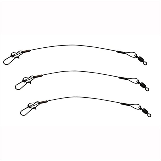 Eagle Claw 08012-001 6-Inch Steel Leader 20#, Black, 3-Pack