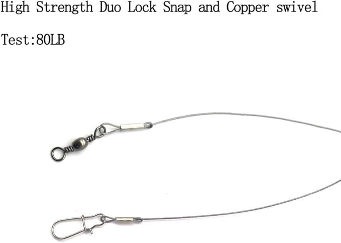 Fishing Rig, Stainless Steel Wire Fishing Hook Rigs, 3 Packs, Hook Size #6 to #16, Silver