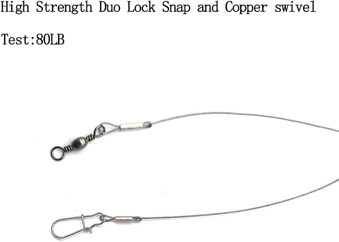 Fishing Rig, Stainless Steel Wire Fishing Hook Rigs, 3 Packs, Hook Size #6 to #16, Silver