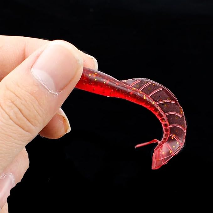 Soft Fishing Lures Set with Tackle Box, 6.5cm/8cm Paddle Tail Swimbaits, 60PCS Soft Plastic Baits with Curly Tails, Freshwater Fishing Lures for Bass, Trout, and More