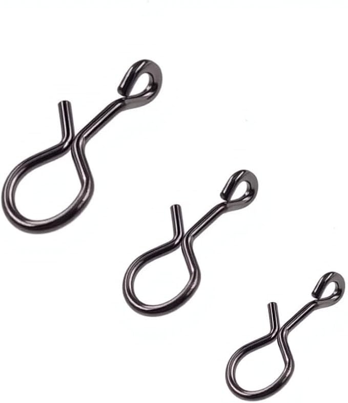 100-Pack Quick Fly Fishing Snaps Stainless Steel No Knot Fast Snaps Quick Lure Change Clips for Flies Jigs Lures