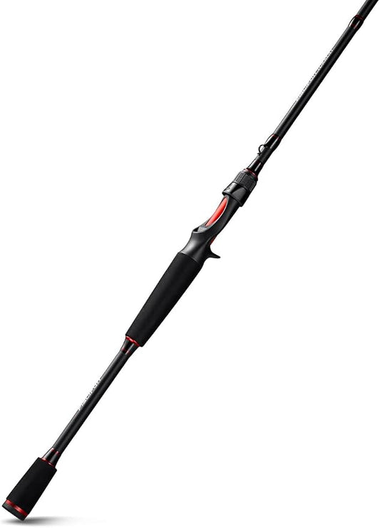Piscifun Torrent Fishing Rod, IM6 Carbon Baitcaster Rod & Spinning Rod, High Sensitive Lightweight Casting Rod & Spinning Fishing Rod, Zirconium Oxide Rings, 2 Pieces Baitcast Rod & Spin Rod