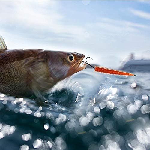 Zerone 10pcs Soft Bait, Fishy Smell Soft Freshwater Elastic Fishing Lure Sand Silk Maggot Lures for Bass Trout and Panfish in Freshwater