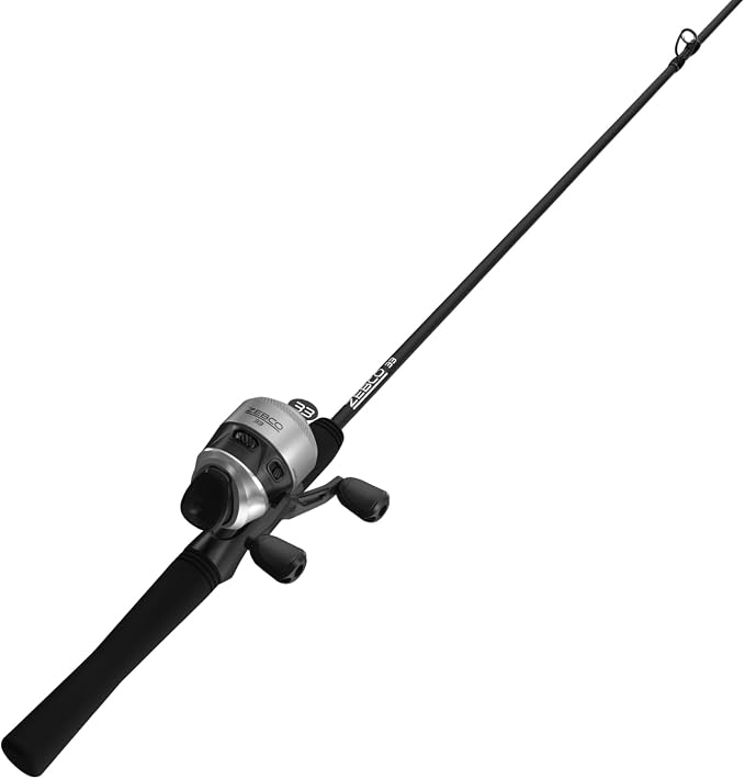 Zebco 33 Spincast Reel and Fishing Rod Combo, 6-Foot 2-Piece Fiberglass Rod with EVA Handle, Quickset Anti-Reverse Fishing Reel with Bite Alert