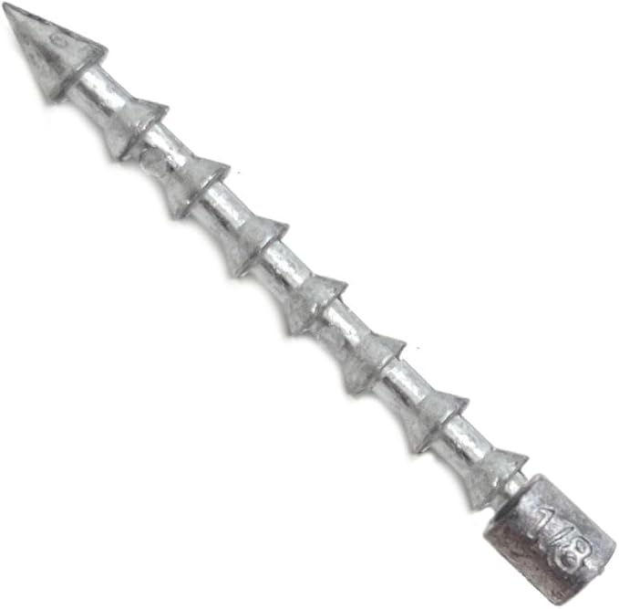 Reaction Tackle Lead Nail Weights for Plastic Worms, Wacky Rig and Neko Rig - Insert Pencil Sinkers for Bass Fishing Soft Plastic Lures - 25-Pack