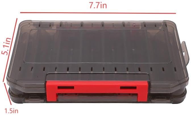 Double Sided Fishing Tackle Box Organizer - Portable Lure Storage Case with Dividers & Trays for Crankbaits, Hooks, Kayak Boat Fishing in Freshwater Saltwater