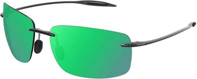 JULI Sports Sunglasses for Men Women Tr90 Rimless Frame for Running Fishing Golf Surf Driving MJ8009