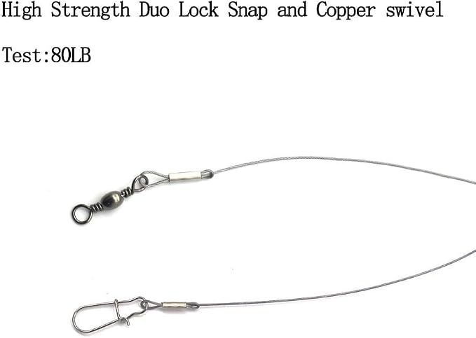 Fishing Rig, Stainless Steel Wire Fishing Hook Rigs, 3 Packs, Hook Size #6 to #16, Silver