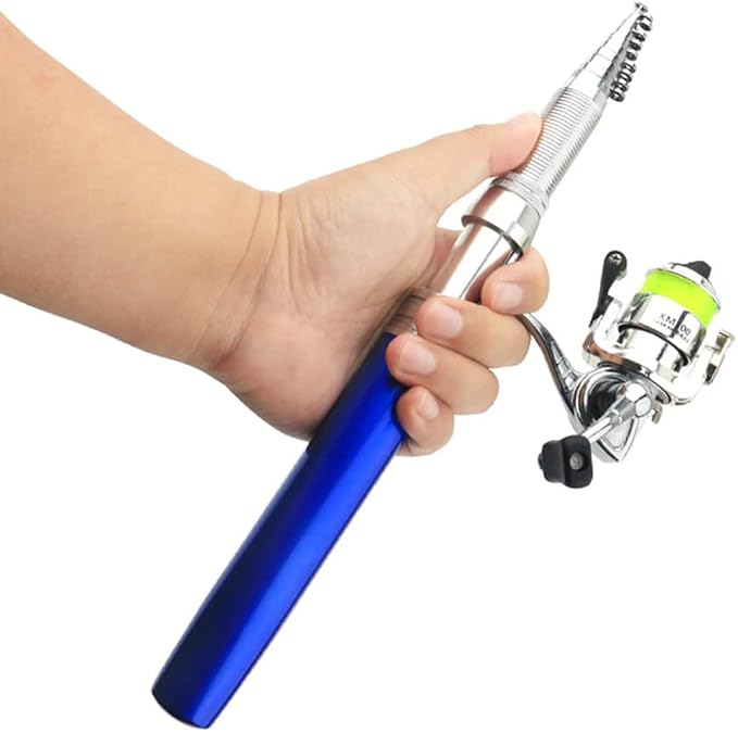 Lixada Fishing Rod Reel Combo Mini Pen Fishing Pole Kit Telescopic Fishing Rod Spinning Reel Combo Kit