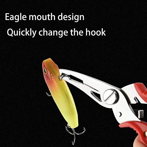 Fishing Pliers Stainless Steel Fish Hook Remover, Saltwater Resistant Fishing Braid Scissors Braided Line Cutter, Split Ring Opener Fishing Tools (5in-3pcs)