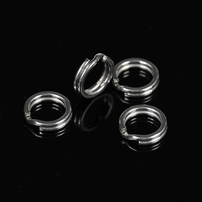 GREATFISHING 200PCS High Strength Heavy Stainless Steel Split Ring Lure Connector Swivels Snap with Fishing Pliers 30lb to 120lb Test