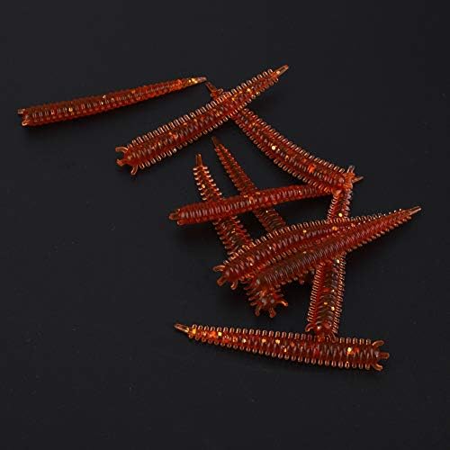 Zerone 10pcs Soft Bait, Fishy Smell Soft Freshwater Elastic Fishing Lure Sand Silk Maggot Lures for Bass Trout and Panfish in Freshwater