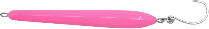 Hogy Surface Eraser Topwater Fishing Lure – 6" Long Casting Plug with In-Line Single Hook, Thru-Wire Construction, 3 Retrieve Styles for Striped Bass, False Albacore, Bluefish - 2.5oz - Pink