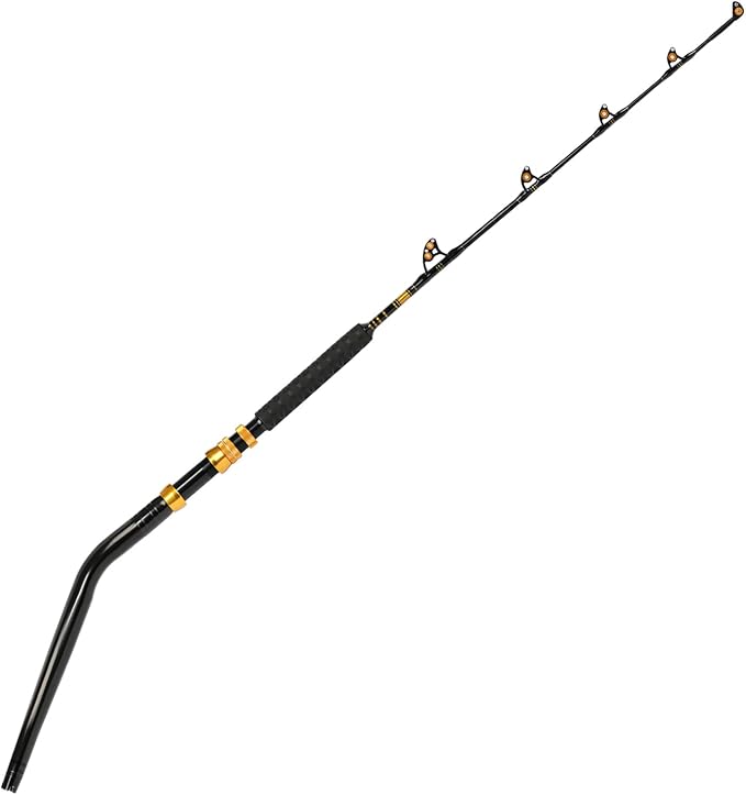 Fiblink Bent Butt Fishing Rod 2-Piece Saltwater Offshore Trolling Rod Big Game Roller Rod Conventional Boat Fishing Pole