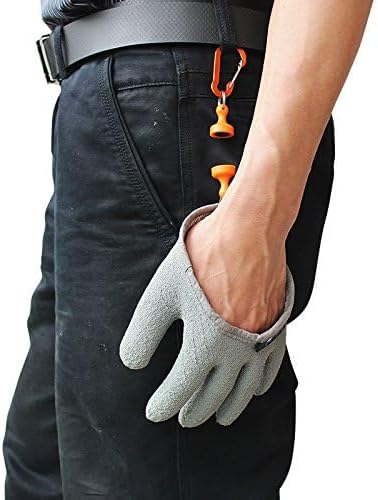 Inf-way Fishing Glove with Magnet Release, Fisherman Professional Catch Fish Gloves Cut&Puncture Resistant with Magnetic Hooks Hunting Glove