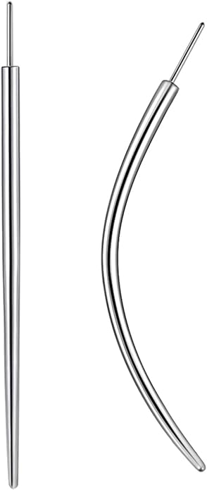 G23 Titanium Threadless Piercing Taper 16G/18G/20G Flat Back Earring Applicator Tool Insertion Pin for Push In Nose Lip Ear Tragus Helix Body Piercing Jewelry Stretcher Assistant Tool