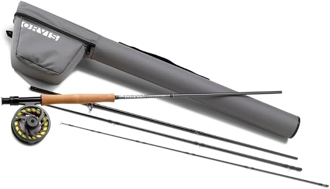 Orvis Clearwater Fly Rod Outfit - Fishing Rod and Reel Combo with Black Chrome Blank, Ceramic Guides, Durable Reel Seat, and Rod Tube