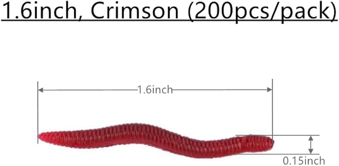 1.6in/3.3/3.9in Fishing Soft Lure Trout Worm Earthworm Bait Lifelike Fake Bloodworm Grub Worm Soft Fishing Lure Baits
