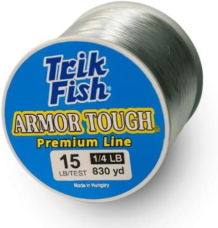 TrikFish Armor Tough Camouflage Monofilament Fishing Line - Stealthy & Strong - Camo Monofilament Line for Freshwater & Saltwater Fishing - Bulk 1/4LB Spool of Mono