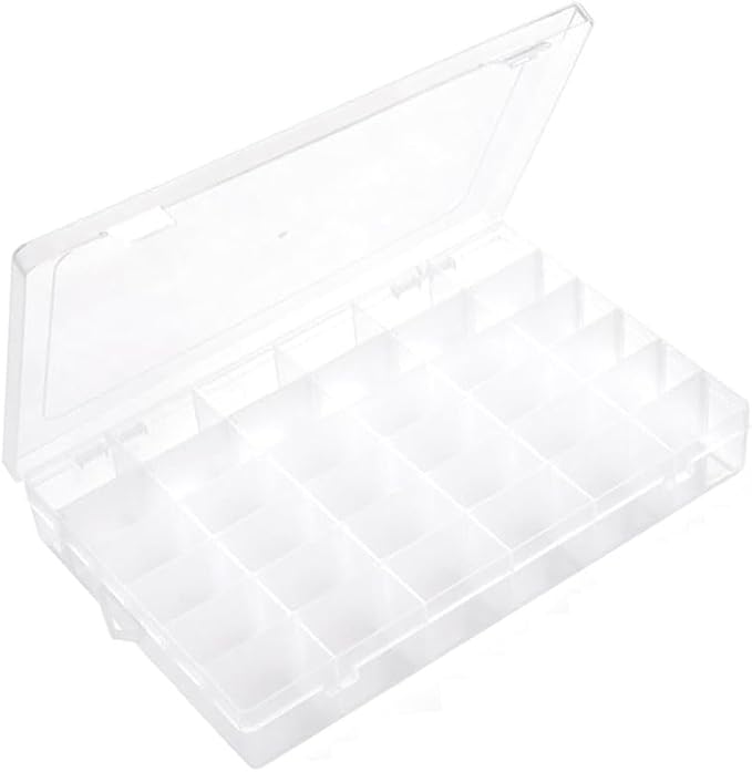 Clear Visible Plastic Storage Box with Removable Dividers, 36 Grids, Suitable for Jewelry, Screws Hardware Accessories Organizer, Crafts, Fishing Tackle