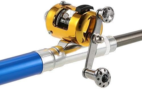 Jatzde Mini Portable Pocket Fish Rod Pen Aluminum Alloy Fishing Rod Pole Reel Combos…