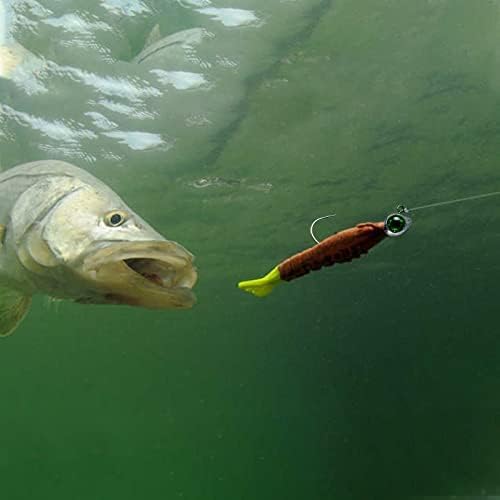 Dr.Fish 10 Pack Fishing Eyes Jigs 3D Eyes Trout Heads Bass Hook Saltwater Swimbait Jig Heads Freshwater Walleye Redfish Striper 1/2oz 3/8oz 1/4oz 3/16oz