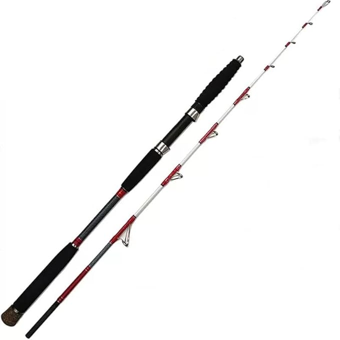 Saltwater Offshore Boat & Surf Casting Spinning Rod|2PCS|Heavy Power Fast-Medium|Action 3.5-10.6oz|Carbon Travel Surf Rod|Tuna, Grouper, Striper, Jigging|5.3'|EVA Handle