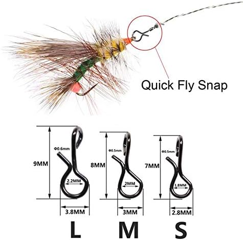 Greatfishing Fly Fishing Snaps Stainless Steel Quick Change, Fast Easy Fly Hook Snap, Combo Hook Snaps