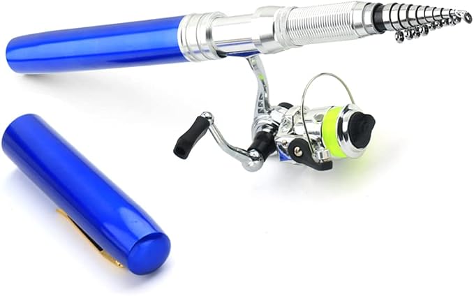 Lixada Fishing Rod Reel Combo Mini Pen Fishing Pole Kit Telescopic Fishing Rod Spinning Reel Combo Kit
