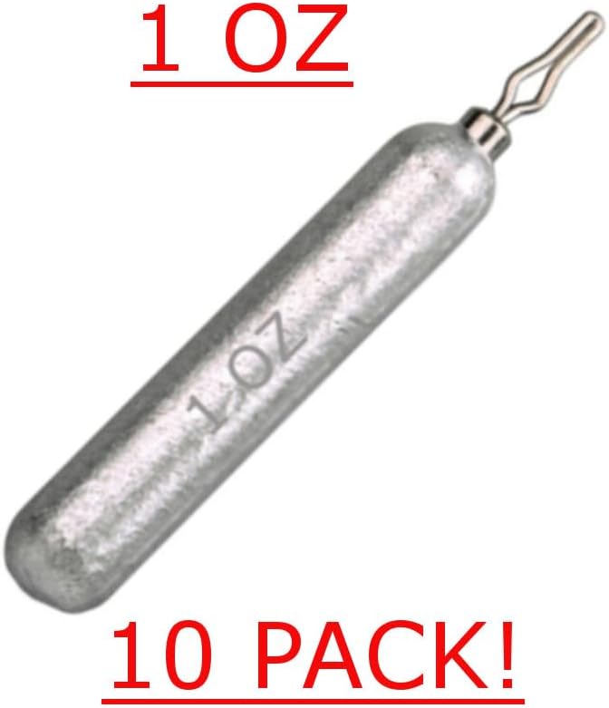 Reaction Tackle Lead Drop Shot Weights for Bass Fishing - Freshwater & Saltwater - Skinny Pencil Shaped Sinkers for Drop Shot Rig