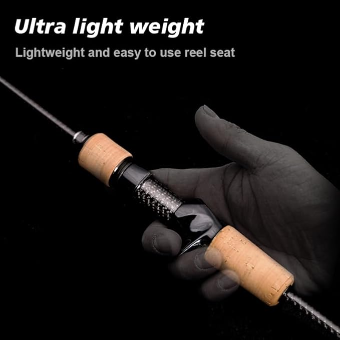 PURELURE Titanium-T Ultralight Fishing Rod Spinning & Casting for Trout Panfish, Carbon Fiber BFS Rod 2Pcs, Titanium Tip & Guides, Cork Handle, 5-6ft Stream Rod XUL Power, Fast/Moderate Fast Action